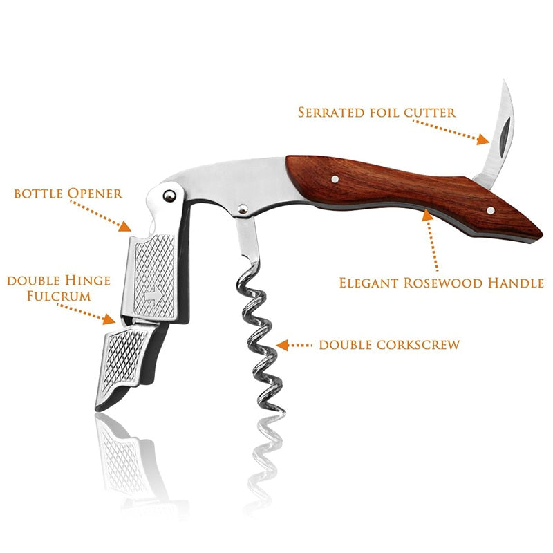Wood Handle Professional Wine Opener Multifunction Portable Screw Corkscrew Wine Bottle Opener Cook Tools