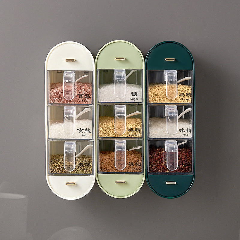 Wall Mounted Spice Box Kitchen Shelf Spice Bottle Jar