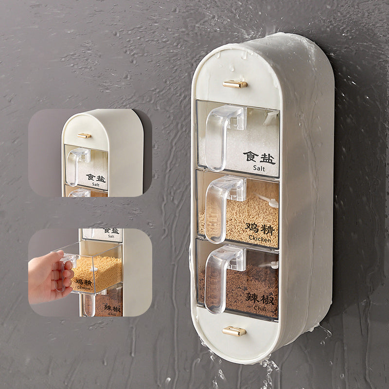 Wall Mounted Spice Box Kitchen Shelf Spice Bottle Jar