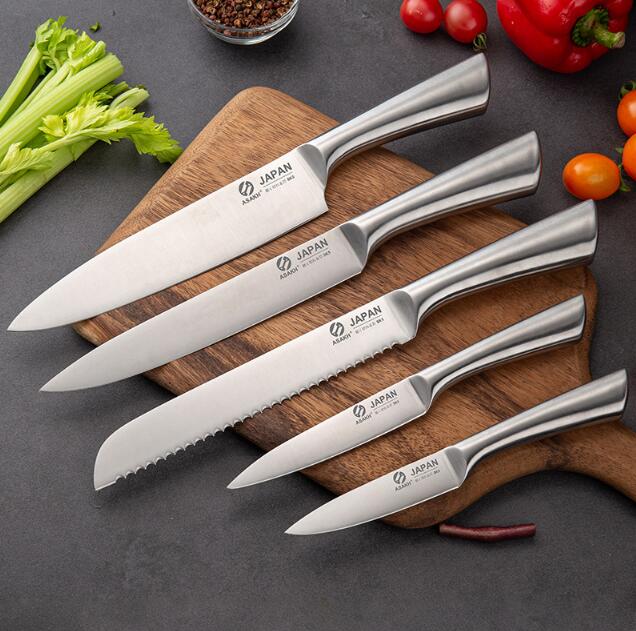 Hollow Handle Chef's Knife Five-piece Kitchen Knife Set Stainless Steel Kitchen Knife Sharp Slicing Knife Fruit Bread Knife