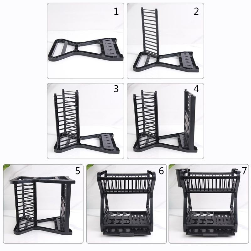 Dish Rack Kitchen Storage Dish Rack Multi Functional Drain Rack Popular Household Double-Layer Kitchen Storage Rack Water Filtering Rack