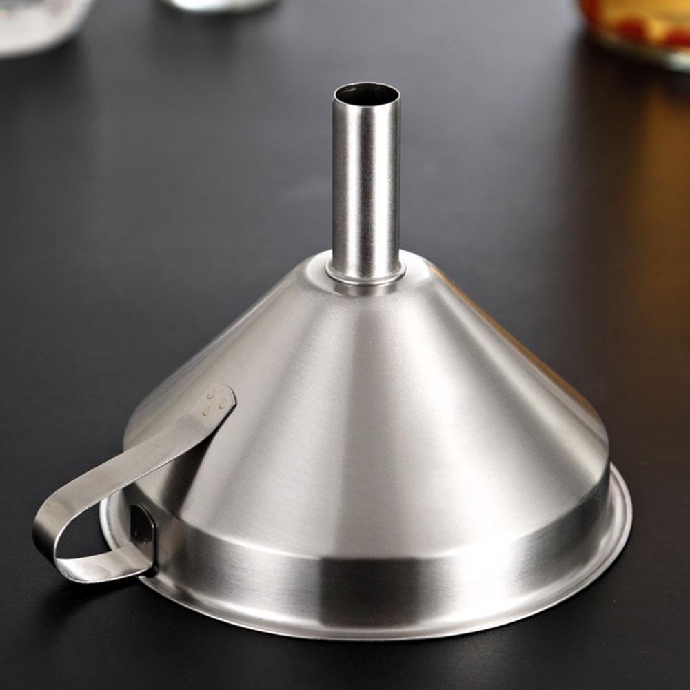 Stainless Steel Kitchen Funnel With Removable Strainer Filter Food Cooking Oil